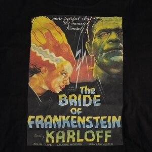 Black Graphic Tee - Bride of Frankenstein Design